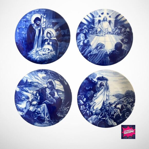 Set of 4 1991–1994 Religious Porcelain Plates - Avon Fine Collectibles - Picture 1 of 9